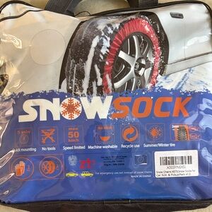 Snow Sock Tire Traction Covers - Red Trim